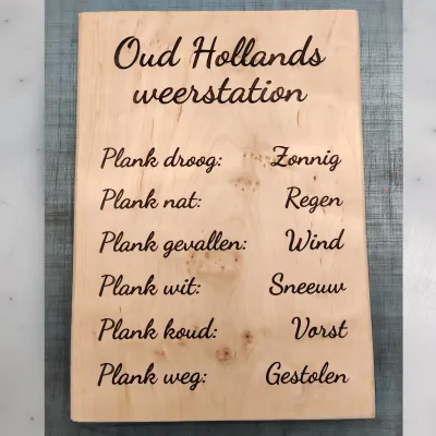 Lasergravure oud hollands weerstation